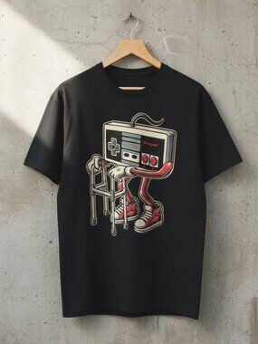 Old Retro Gaming Controller On Walker Funny Gamer Graphic Tee